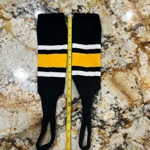 NWOT Baseball stirrups. Goes over socks!  Black w/ white& yellow. Adult.
